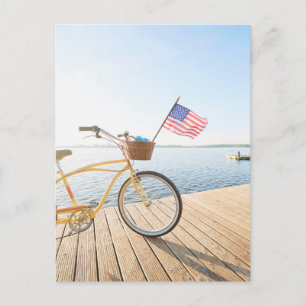 Water Bicycle By the Lake Postcard