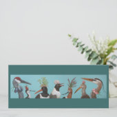 Water birds flat card (Standing Front)