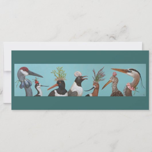 Water birds flat card (Front)