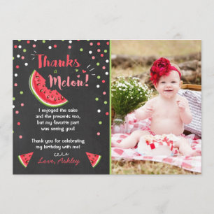 Water Birthday Party Melon Thank You Card Summer