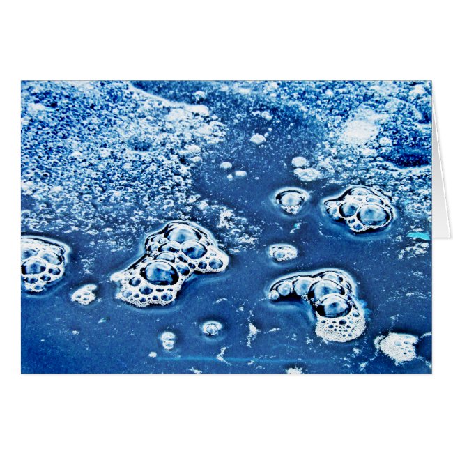 Water Blue Bubbles and Ice Abstract Blank Card