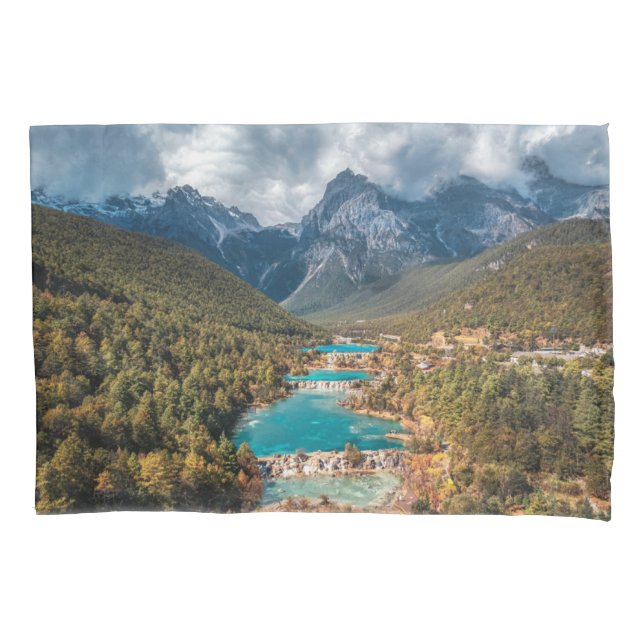 Water | Blue Moon Lake, China Pillow Case (Front)