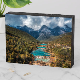 Water   Blue Moon Lake, China Wooden Box Sign