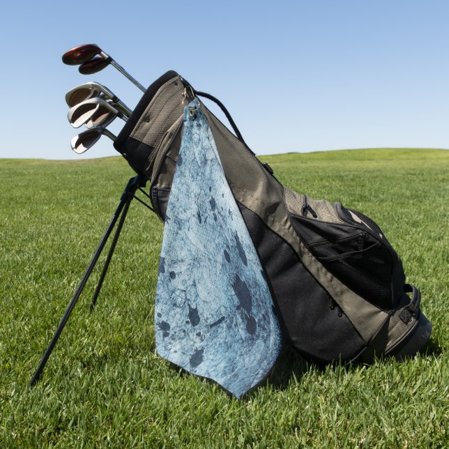 Water Blue Splatter  Golf Towel (Green)