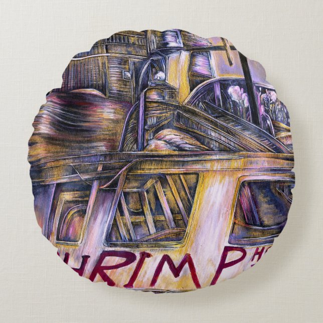 Water-Born Mystery Meat Round Pillow (Front)