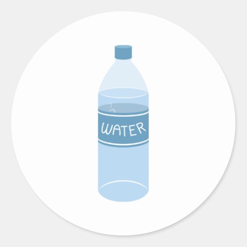 Water Bottle Classic Round Sticker