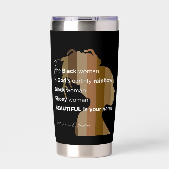 Water Bottle "Ebony woman"  "Earthly rainbow" Insu Insulated Tumbler (Front)
