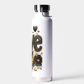 Water Bottle | Elegant Romantic Floral Hearts Tumb