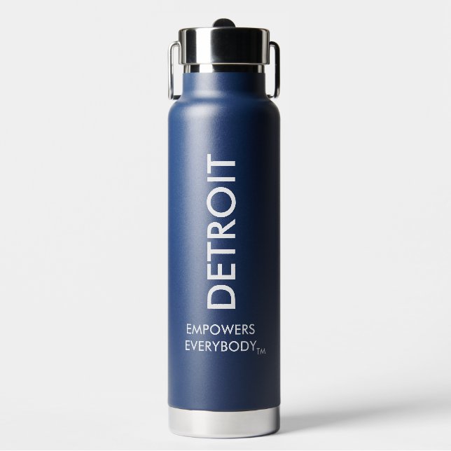 Water Bottle Featuring Detroit Empowers Everybody (Front)