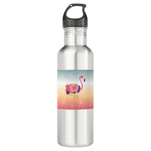 Water Bottle Flamingo Sunset Metal Water Bottle