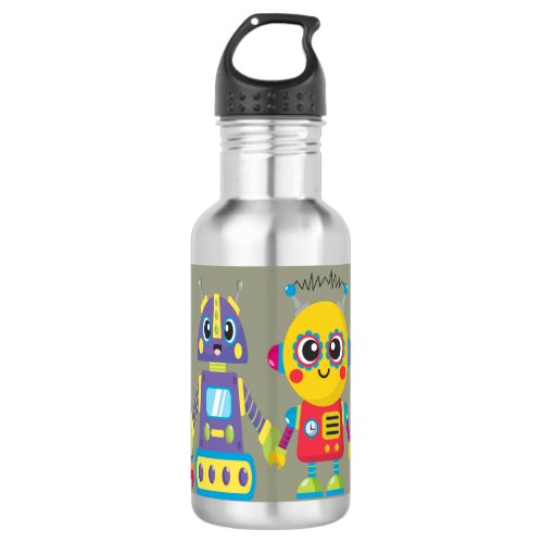 Water Bottle for Young Boy with Robots