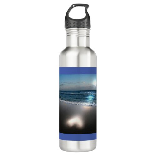 Water Bottle HAS HEART ON THE BEACH