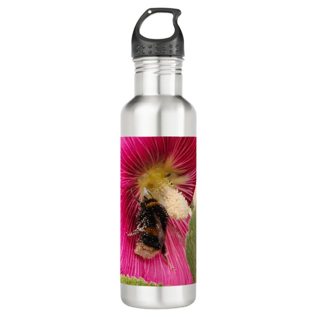 Water bottle Hollyhock bumble bee  (Front)