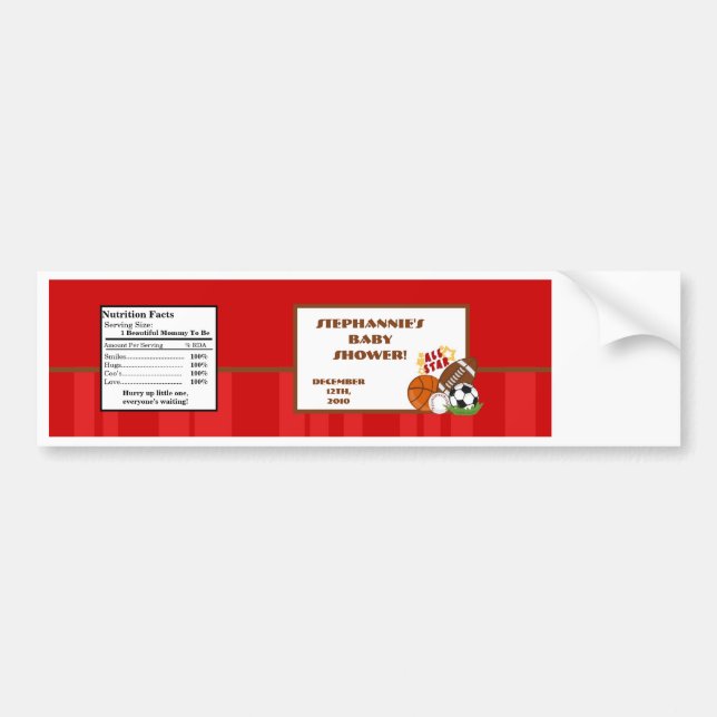 Water Bottle Label All-Star Red (Front)