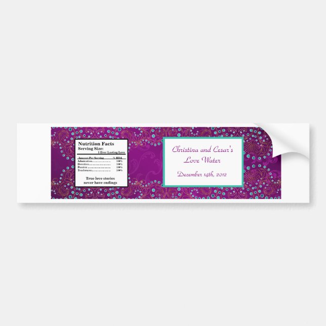 Water Bottle Label Arabian Purple (Front)