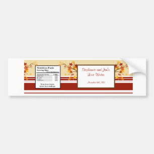 Water Bottle Label Autumn Branch Leaves