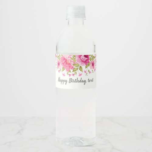 water bottle LABEL _ boho floral
