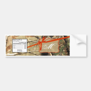 Water Bottle Label Hunters Camoflouge Camo Orange