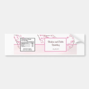Water Bottle Label Pink Cherry Blossom