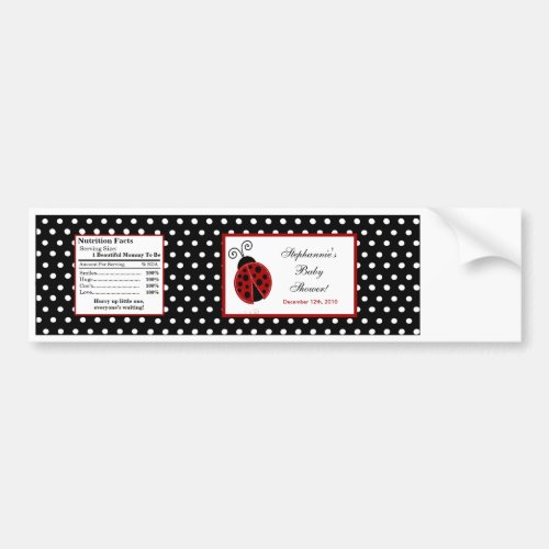 Water Bottle Label Red Ladybug