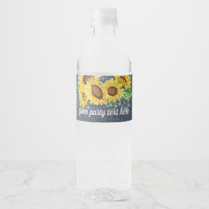 water bottle LABEL - sunflower