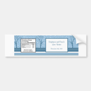 Water Bottle Label Winter Blue Christmas