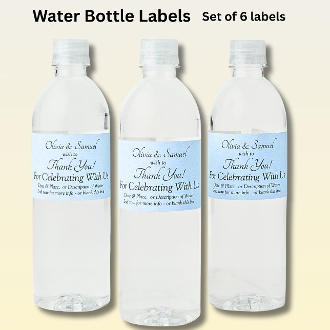 Water Bottle Labels - Blue Peony Wedding (Creator Uploaded)
