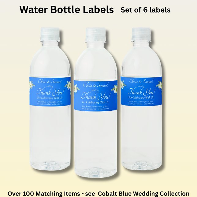 Water Bottle Labels, Cobalt Blue Label (Creator Uploaded)