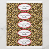 Water Bottle Labels | Red and Leopard Print (Front)