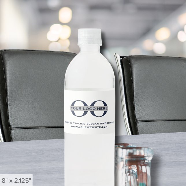 Water Bottle Labels with Company Logo Template (Creator Uploaded)
