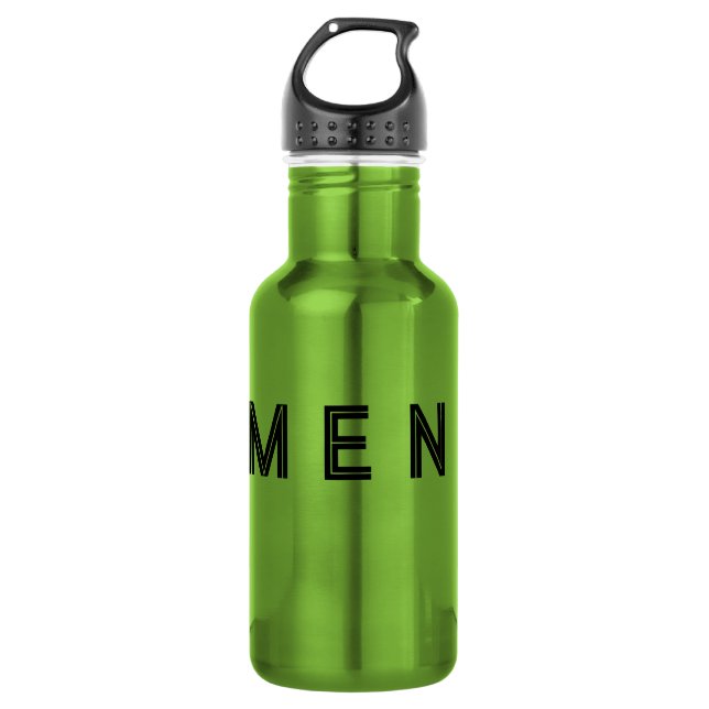 Water Bottle Men Name Black Text Color Apple  (Front)