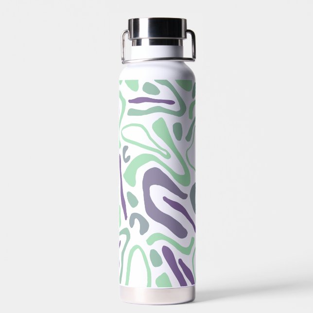 Water Bottle: Modern Design (Mint) Water Bottle (Back)