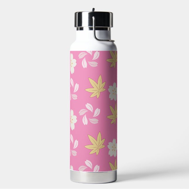 Water Bottle pink flowers  (Left)