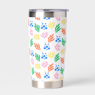 Water Bottle Playful Underwater Coral Seamless Pat Insulated Tumbler