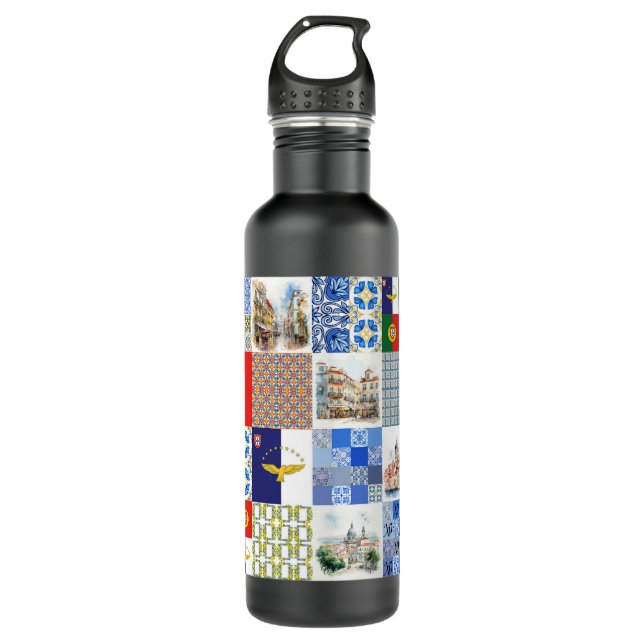 Water Bottle Portugal Flag and Azores Flag (Front)
