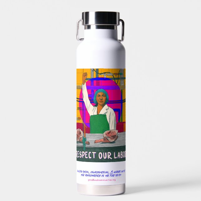 Water Bottle: Respect Our Labor Water Bottle (Front)