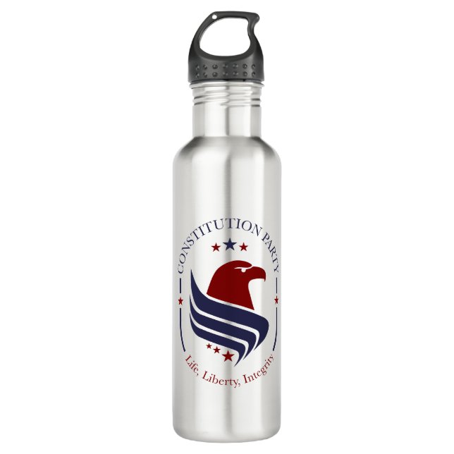 Water bottle, stainless steel, Constitution Party  Stainless Steel Water Bottle (Front)