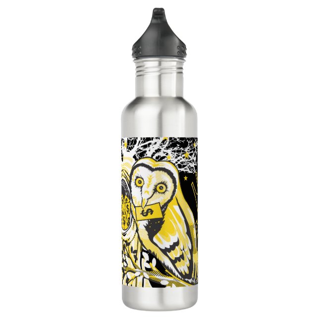 Water Bottle – Urban Tree Owl & Wealth Surreal Pop (Right)