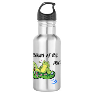 Water Bottle Valentine's Day Funny Love Kiss Frog