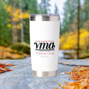 Water Bottle with Black Cursive Name, Phone, Year Insulated Tumbler
