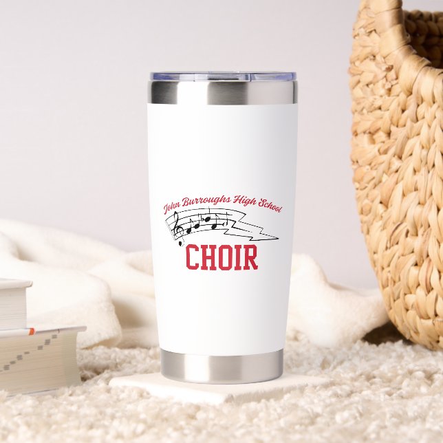 Water Bottle with Black Cursive Name, Phone, Year Insulated Tumbler (Living Room (Rotated))