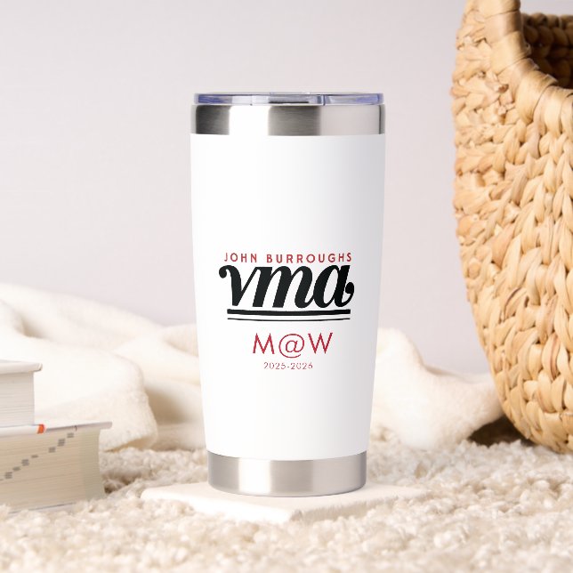 Water Bottle with Black Cursive Name, Phone, Year Insulated Tumbler (Living Room (Rotated))