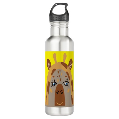 Water Bottle with Comical Giraffe