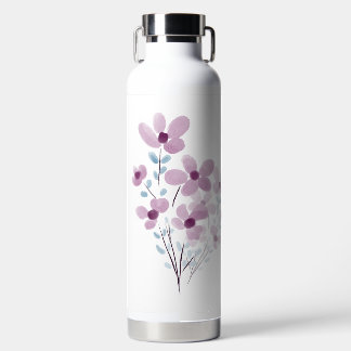 Water Bottle with Elegant Flowers