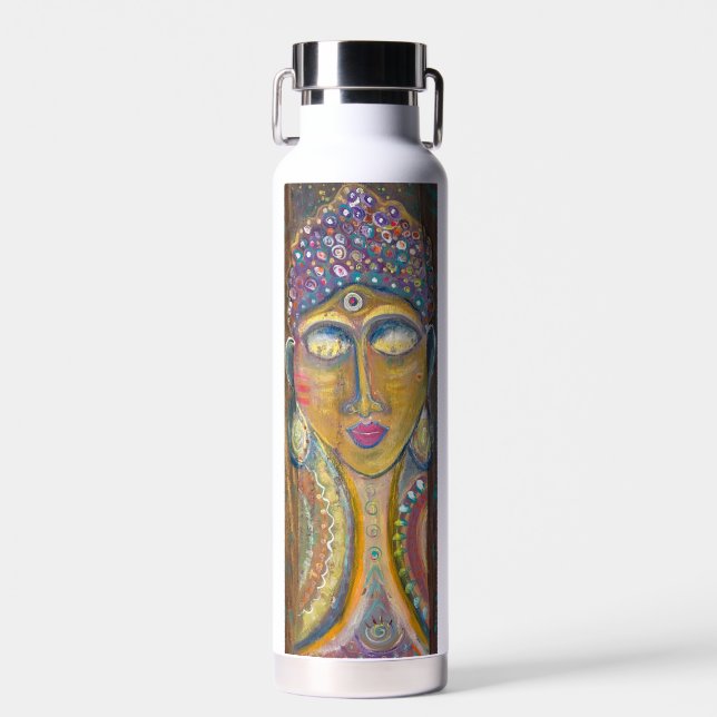 Water bottle with Feminine Buddha original art (Front)
