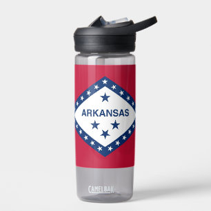 Water bottle with flag of Arkansas State, U.S.