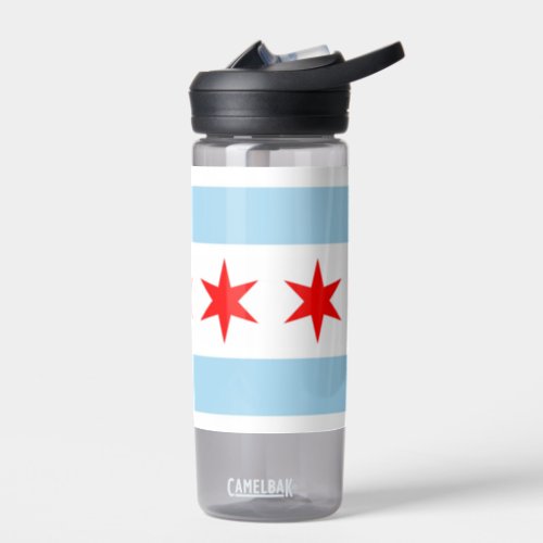 Water bottle with flag of Chicago City US