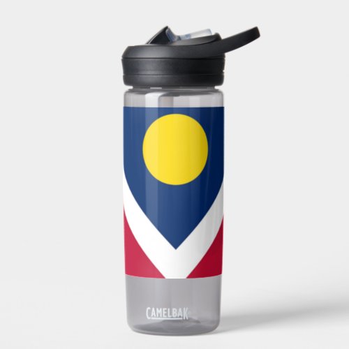 Water bottle with flag of Denver City US