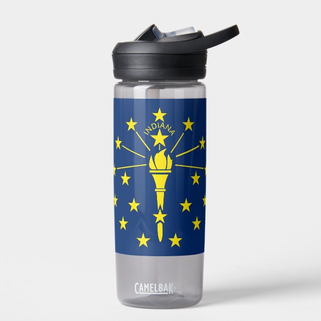 Water bottle with flag of Indiana State, U.S. (Left)