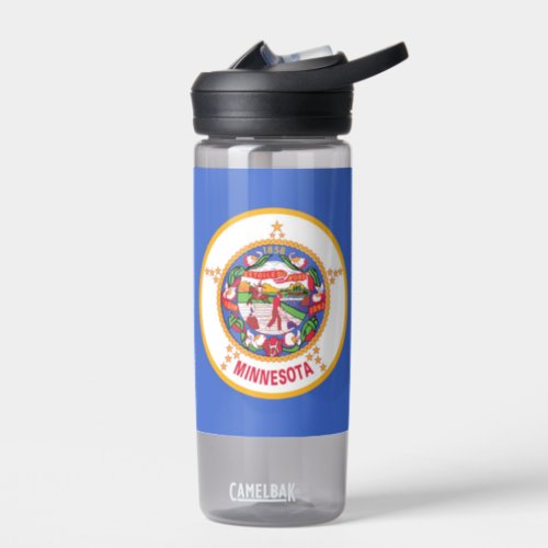 Water bottle with flag of Minnesota US